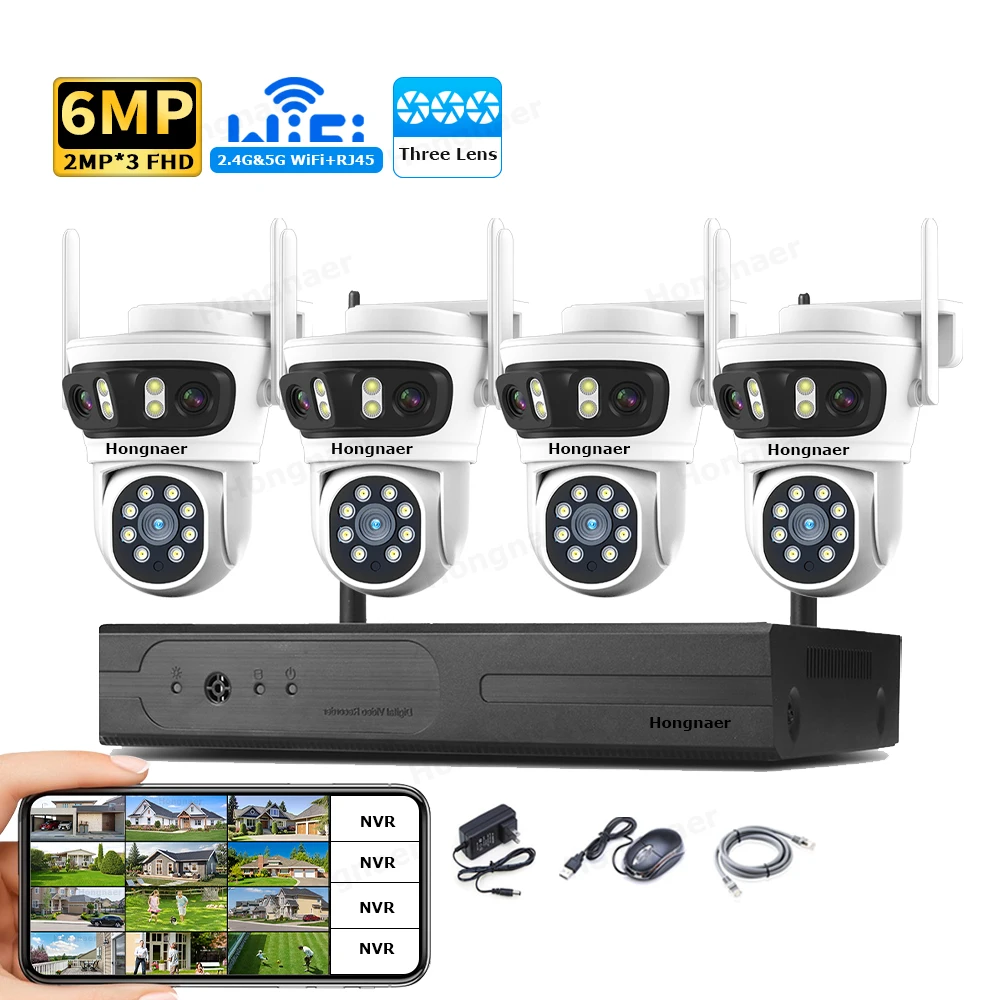 Home Security And Camera System - 2026 Hongnaer 6MP 4CH 3 Lens