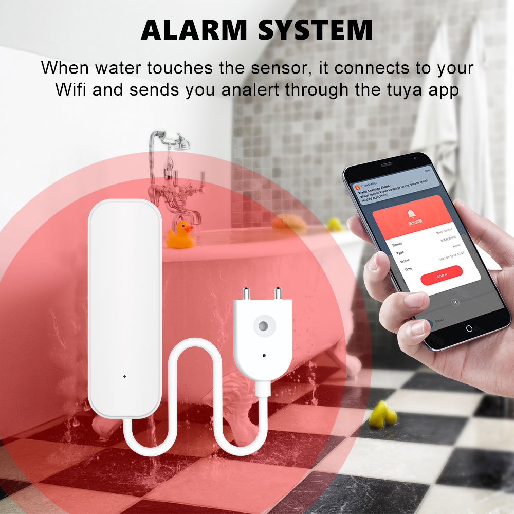 WiFi/Zigbee Water Sensor Tuya  - Home Security Monitor 评论和价格