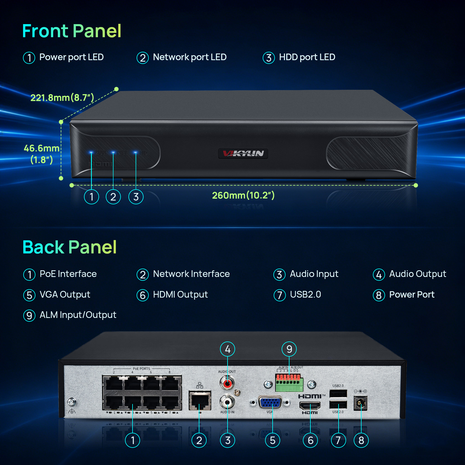 Vikylin 4K NVR UP to 12MP 8CH  - Home Security And Camera System 评论和价格