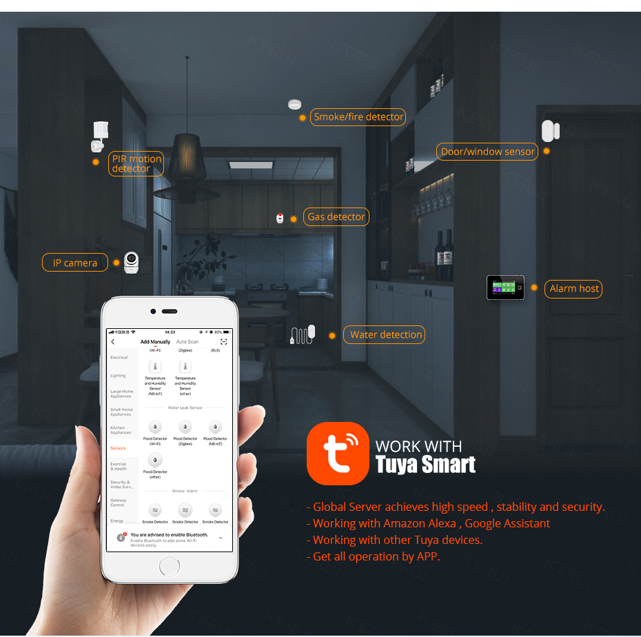 KERUI Smart  WiFi Water Sensor - Home Security Monitor 评论和价格