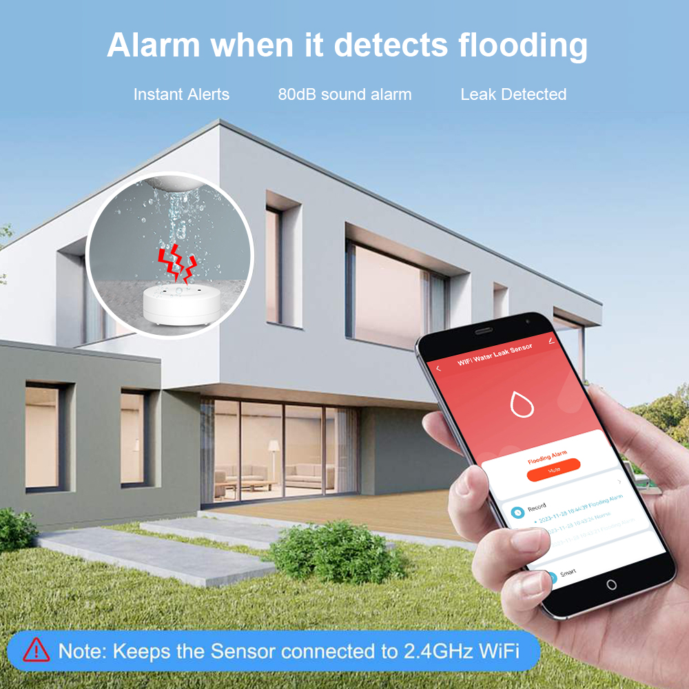 ONENUO WiFi Tuya Water Leak Se - Home Security Monitor 评论和价格