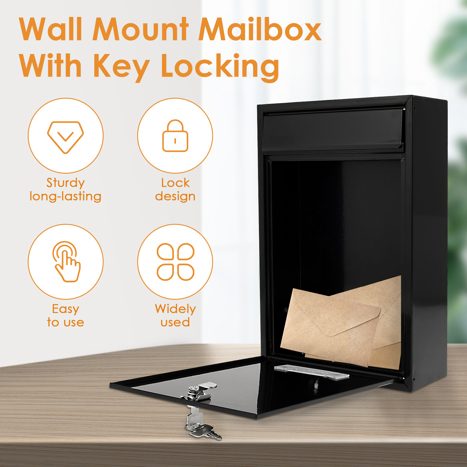 Metal Wall Mount Mailbox Outdo - Home Security Key Box 评论和价格